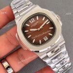Replica Patek Philippe Nautilus Citizen Mens Watch - Stainless Steel Brown Dial